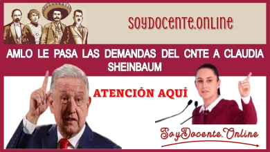 AMLO LE PASA LAS DEMANDAS DEL CNTE A CLAUDIA SHEINBAUM