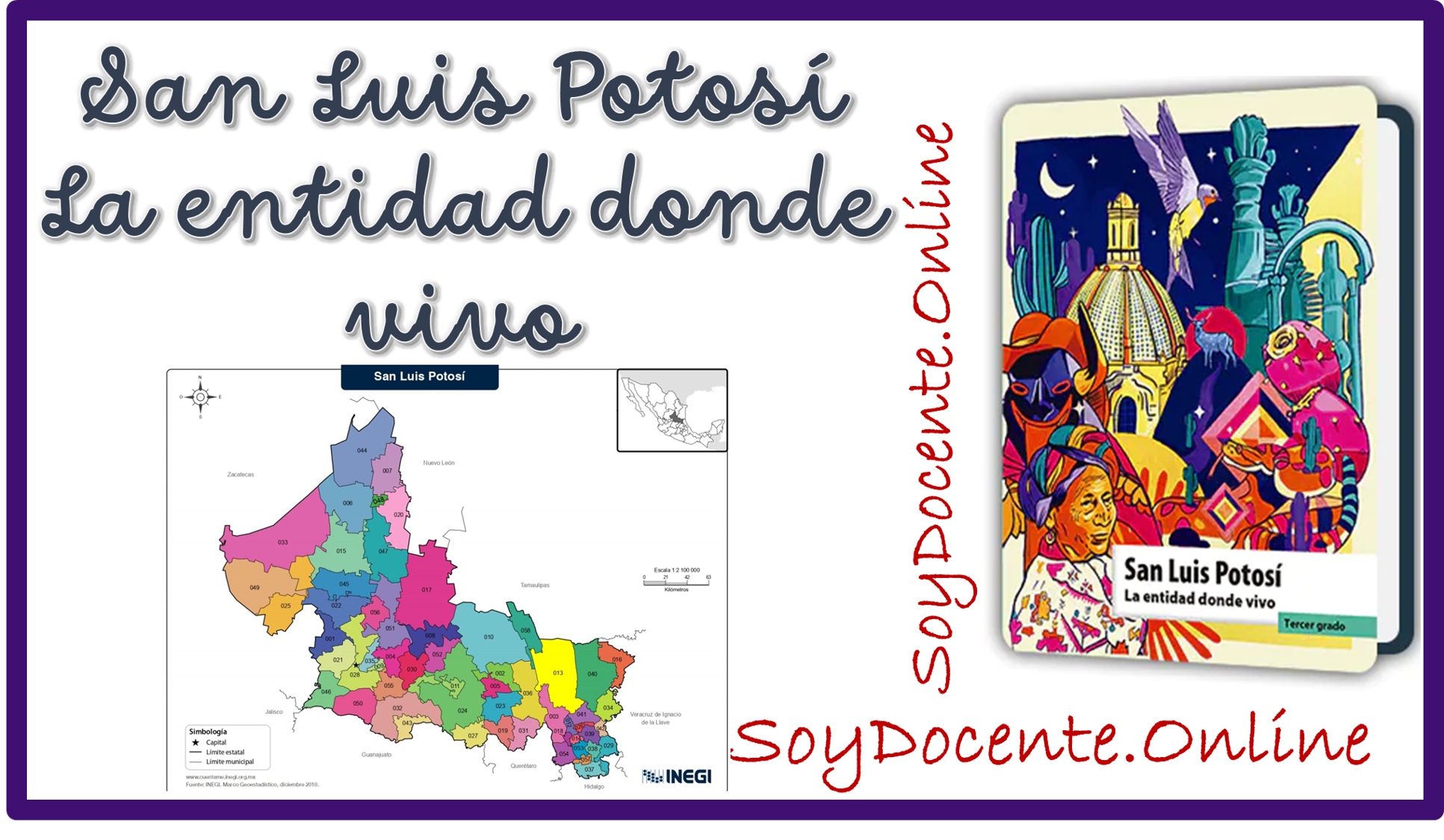 Ahora ya puedes descargar aquí en PDF el Libro de San Luis Potosí La entidad donde vivo, tercer grado de Primaria, planificado por la SEP, en PDF, distribuido por CONLALITEG.