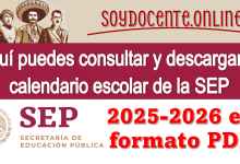 Aquí puedes consultar y descargar el calendario escolar de la SEP 2025-2026 en formato PDF 