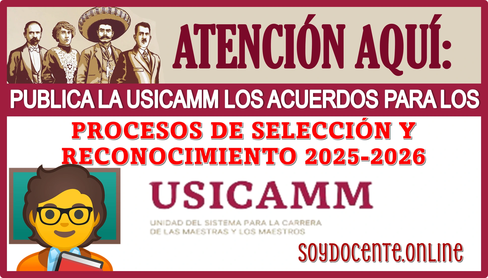 Atención aquí: publica la USICAMM los Acuerdos para los procesos de selección y reconocimiento del 2025-2026