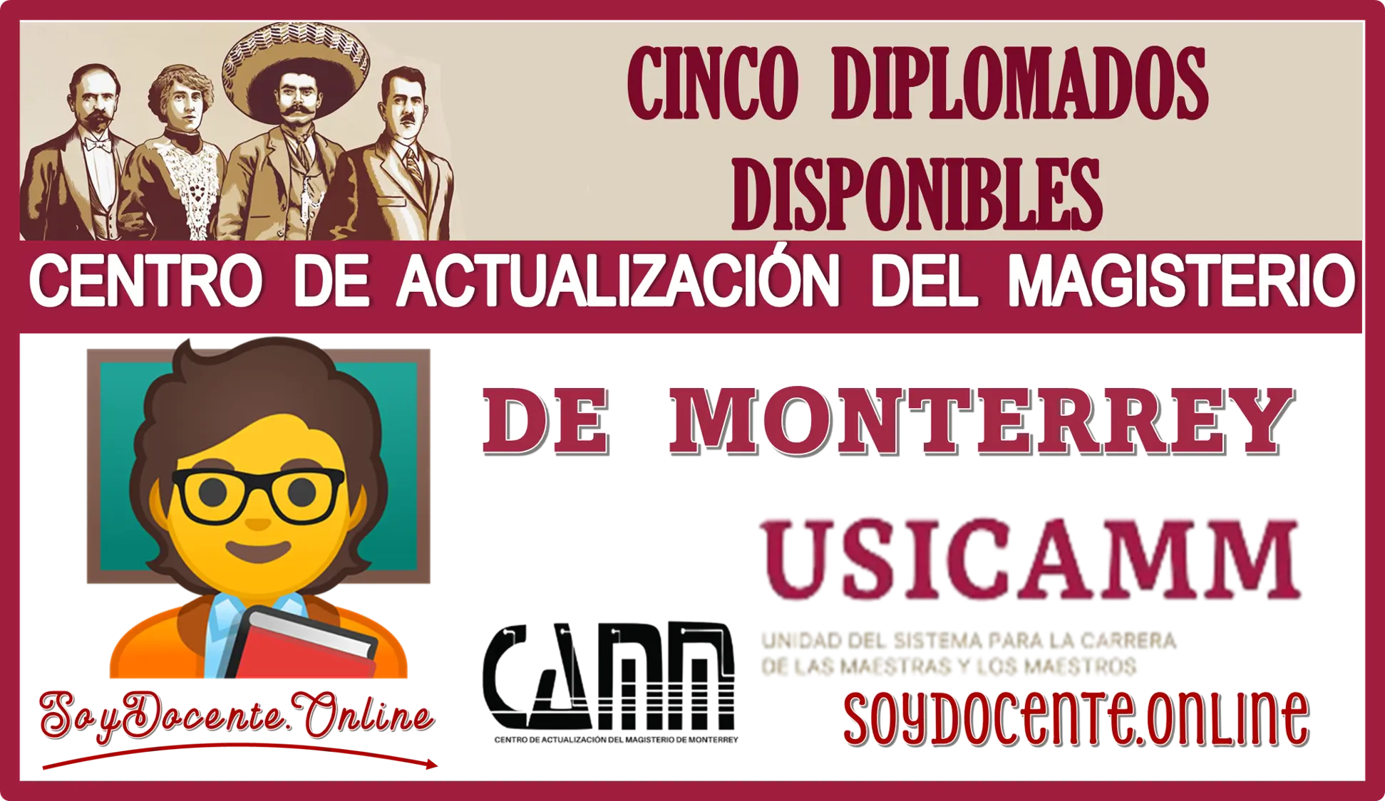 CINCO DIPLOMADOS DISPONIBLES POR EL CENTRO DE ACTUALIZACIÓN DEL MAGISTERIO DE MONTERREY | USICAMM 