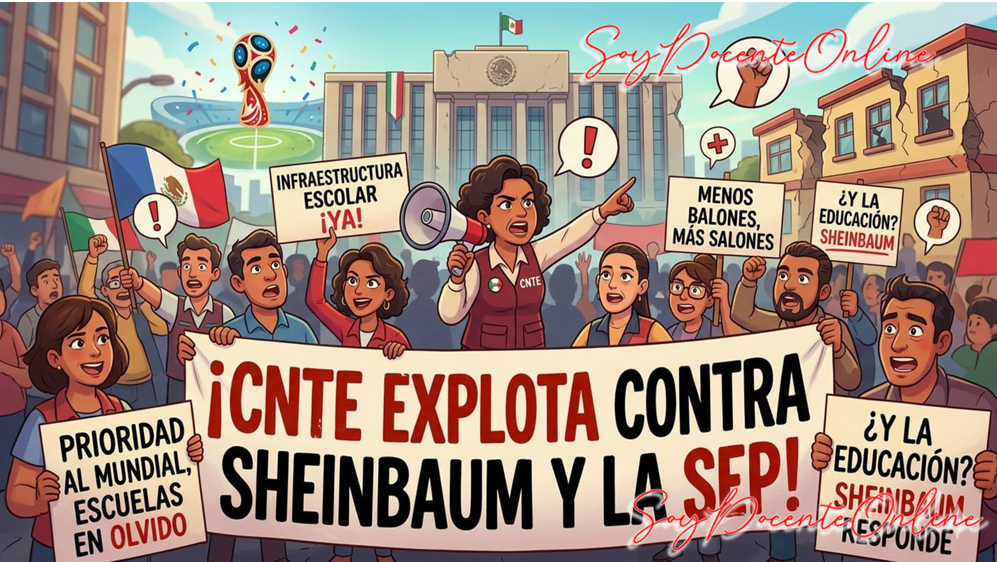 CNTE explota contra Sheinbaum y la SEP: Acusan prioridad al Mundial sobre la infraestructura escolar