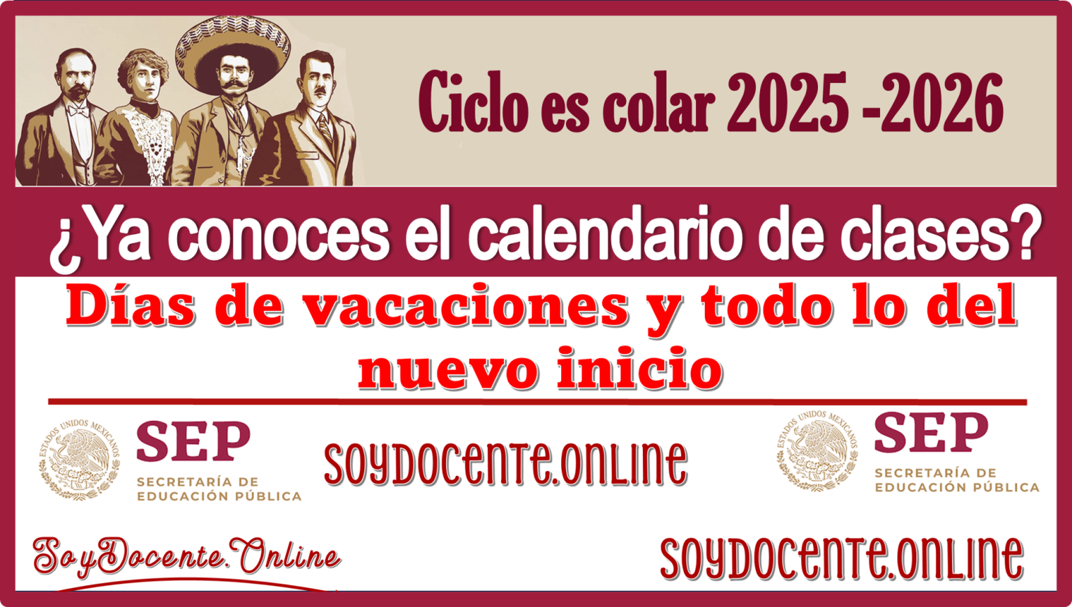 Ciclo escolar 2025-2026 ¿Ya conoces el calendario de clases, días de ...