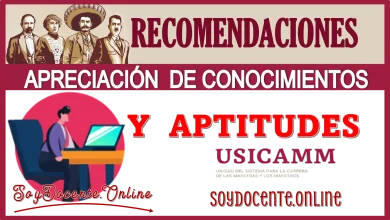 Conoce las recomendaciones | Apreciación de Conocimientos y Aptitudes