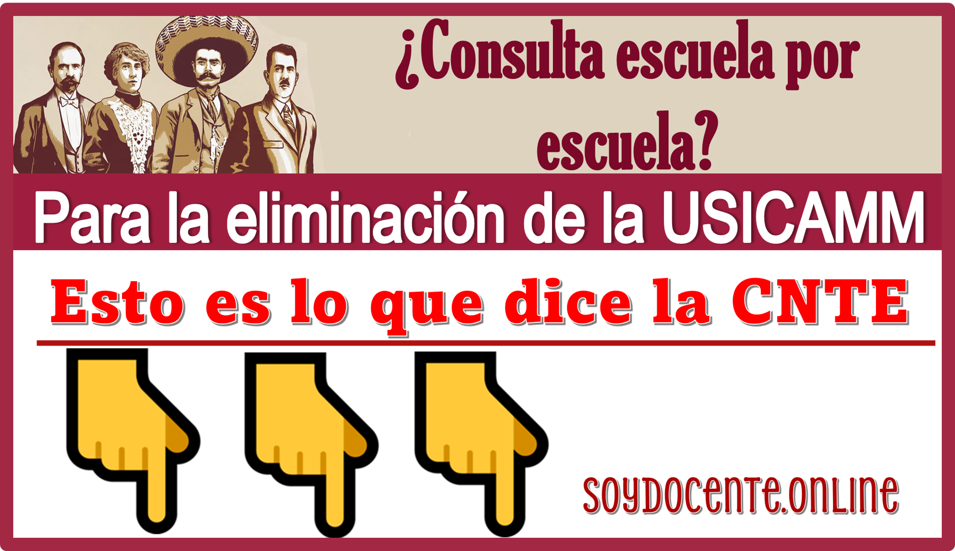 ¿Consulta escuela por escuela para la eliminación de la USICAMM?...Esto es lo que dice la CNTE 