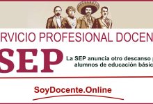 La SEP anuncia otro descanso para alumnos de educación básica