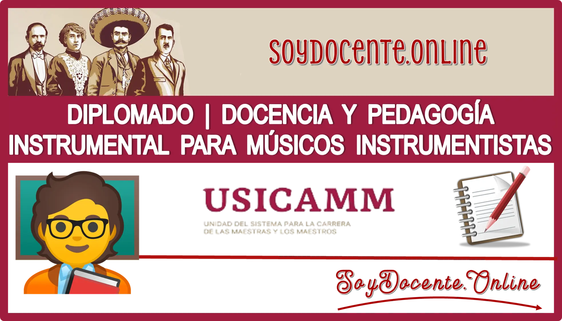 DIPLOMADO | DOCENCIA Y PEDAGOGÍA INSTRUMENTAL PARA MÚSICOS INSTRUMENTISTAS | USICAMM