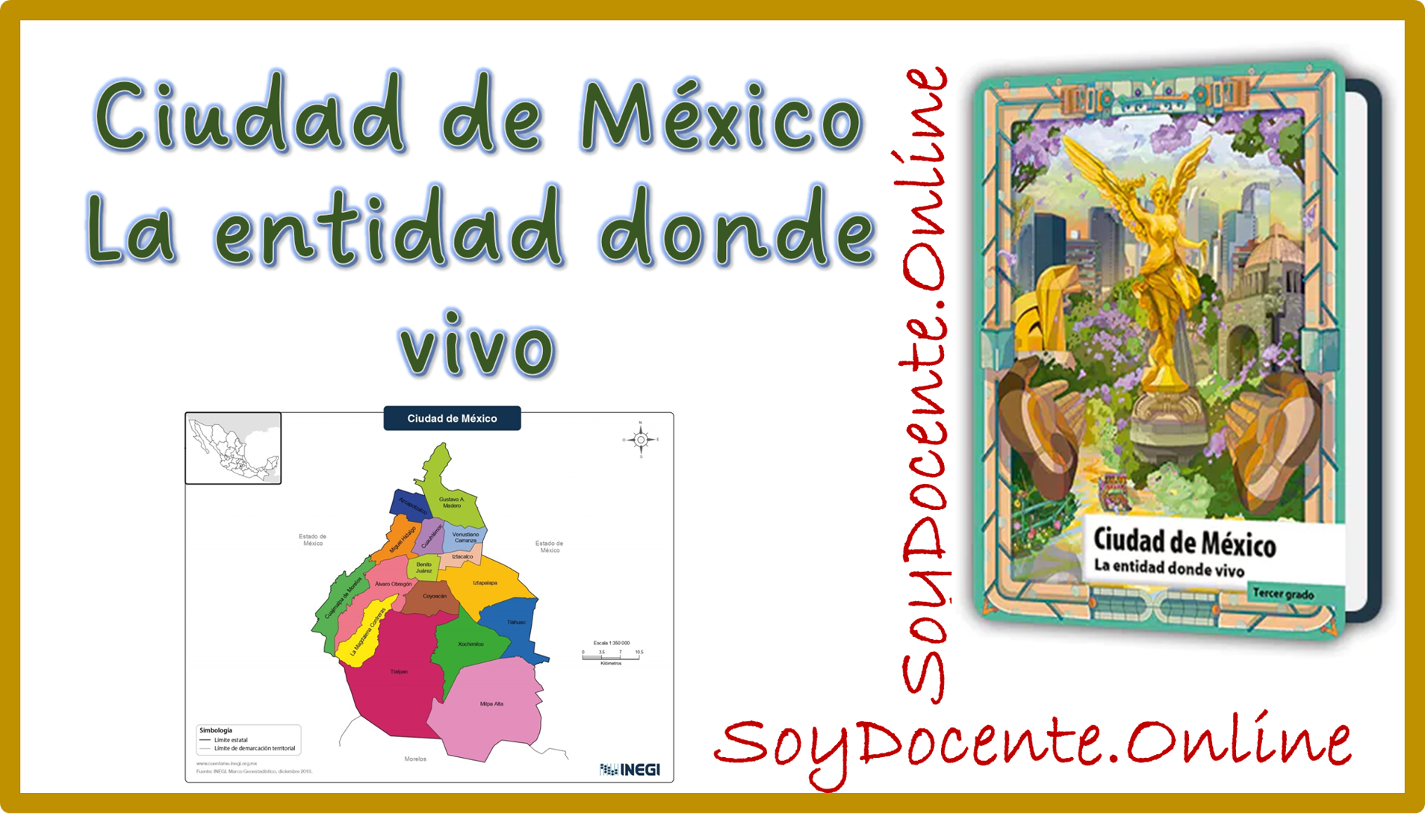 Descarga Libro de Ciudad de México La entidad donde vivo tercer grado de Primaria, por la SEP, distribuido por la CONALITEG, en PDF gratis.