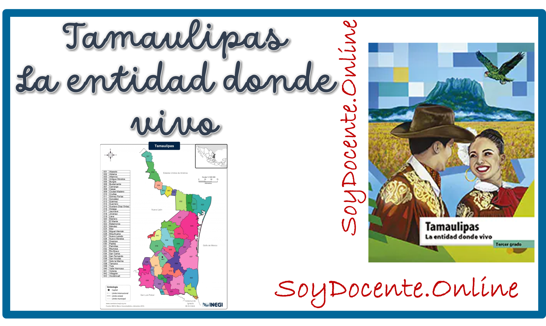 Descarga el Libro de Tamaulipas La entidad donde vivo tercer grado de Primaria, por la SEP, distribuido por CONALITEG. En PDF