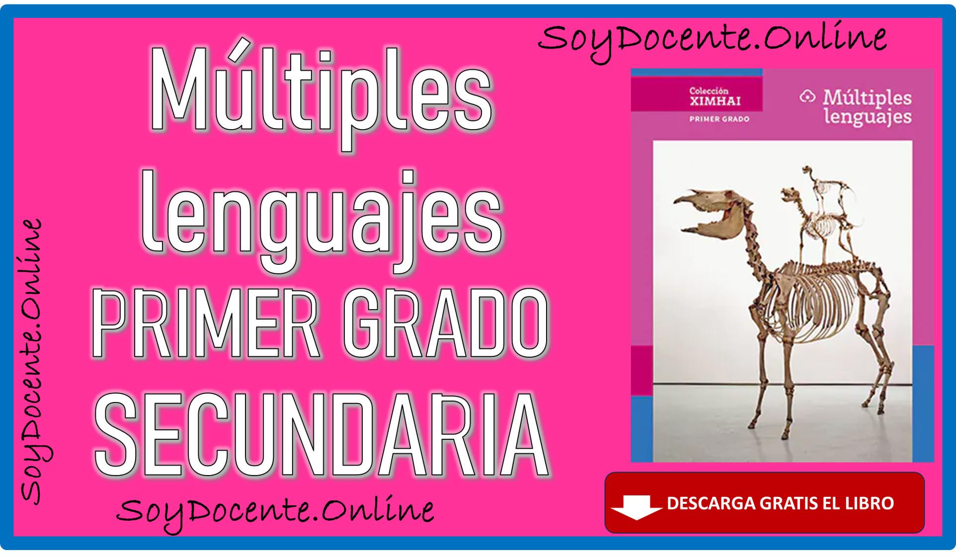 Descarga el libro de Múltiples lenguajes de primer grado de secundaria, por la NEM, elaboración de la SEP, distribuido por la CONALITEG