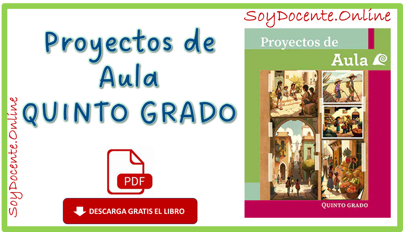 Descarga gratis en PDF el Libro de Proyectos de Aula quinto grado de