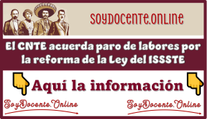 El CNTE acuerda paro de labores por la reforma de la Ley del ISSSTE...Aquí la información 