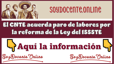 El CNTE acuerda paro de labores por la reforma de la Ley del ISSSTE...Aquí la información 