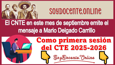 El CNTE en este mes de septiembre emite el mensaje a Mario Delgado Carrillo como primera sesión del CTE 2025-2026