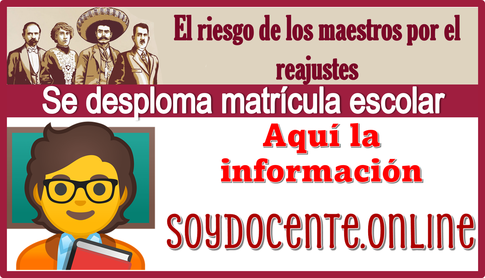 El riesgo de los maestros por el reajustes se desploma matrícula escolar...Aquí la información 