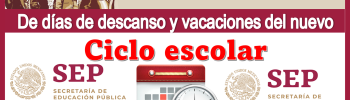Estas son las fechas de días de descansos y vacaciones del nuevo ciclo escolar 