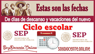 Estas son las fechas de días de descansos y vacaciones del nuevo ciclo escolar 