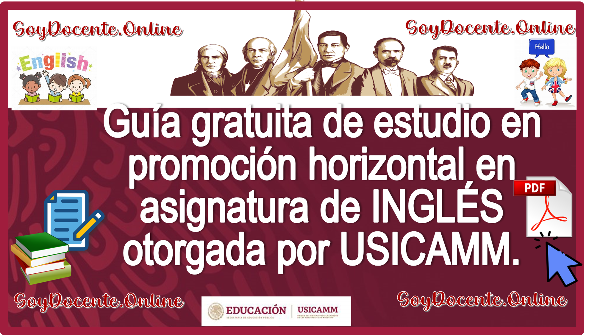 Guía gratuita de estudio en promoción horizontal en asignatura de INGLÉS otorgada por USICAMM 2024-2025. ¡Descarga gratis!