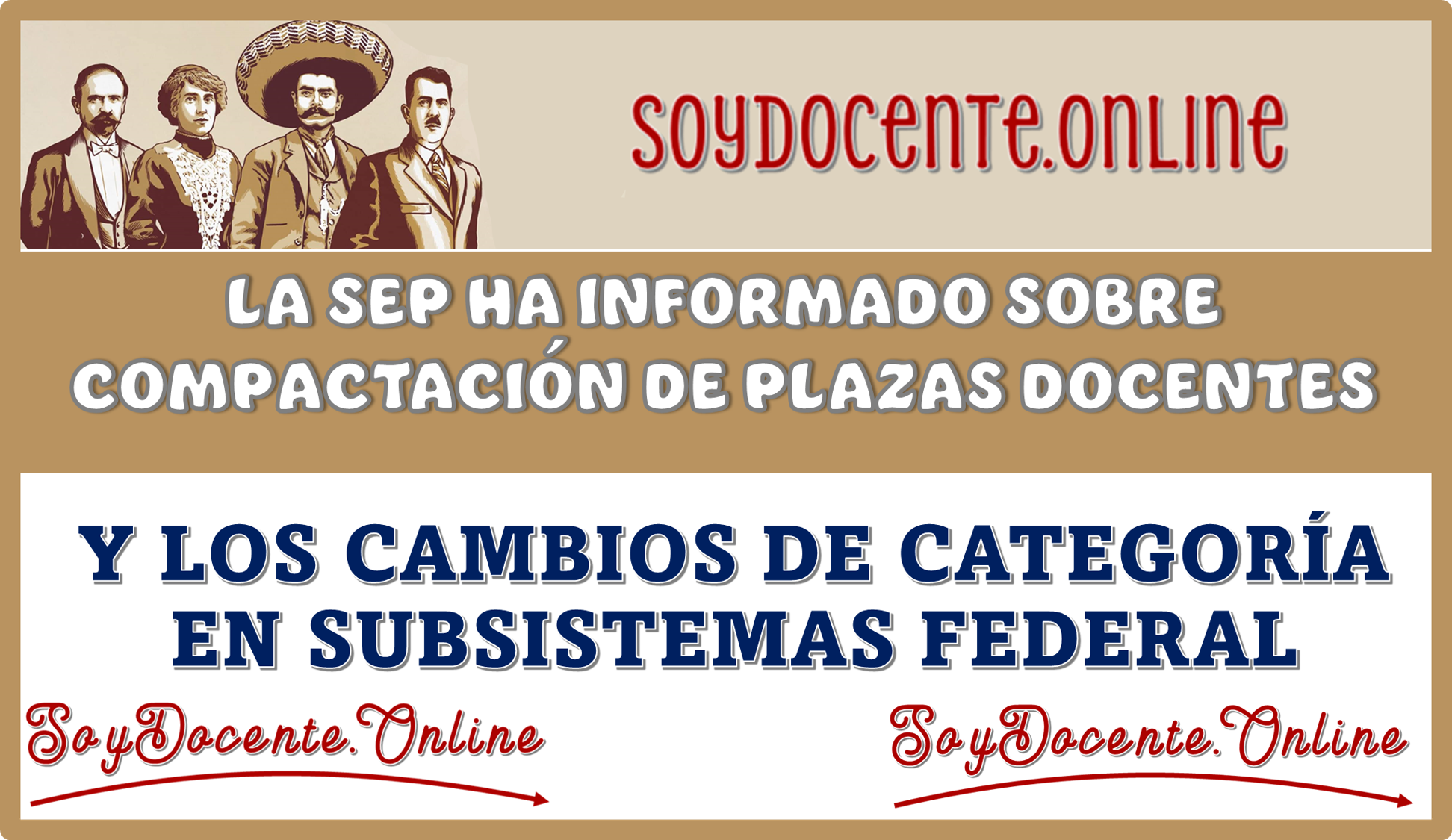 LA SEP HA INFORMADO SOBRE COMPACTACIÓN DE PLAZAS DOCENTENTES Y LOS CAMBIOS DE CATEGORÍAS EN SUBSISTEMAS FEDERALES