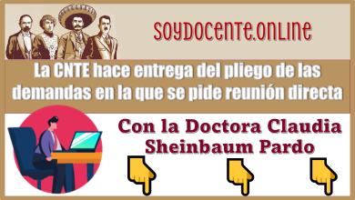 La CNTE hace entrega del pliego de las demandas en la que le pide reunión directa con la Doctora Claudia Sheinbaum Pardo