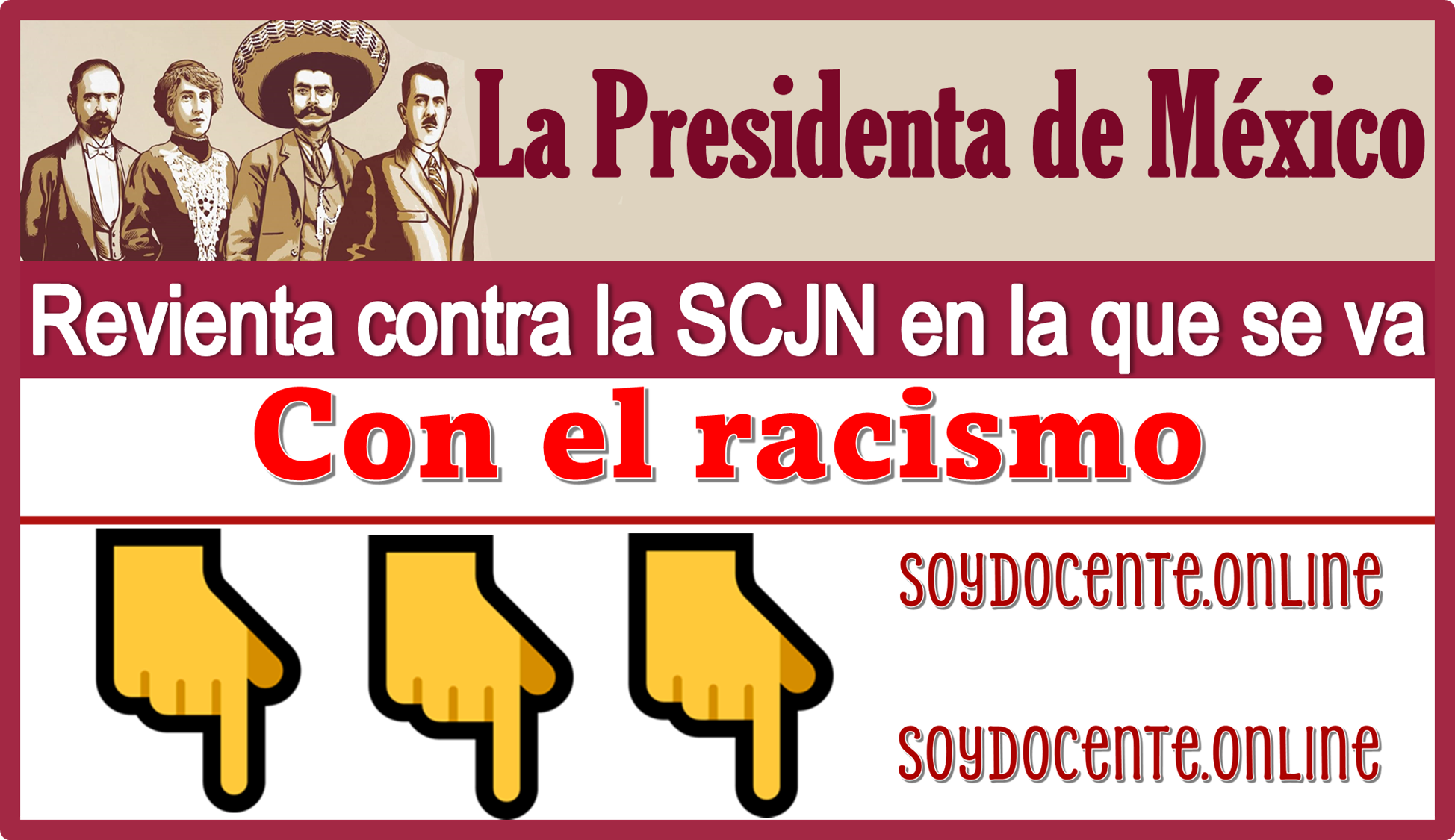 La Presidenta de México revienta contra la SCJN en la que se va con el racismo.