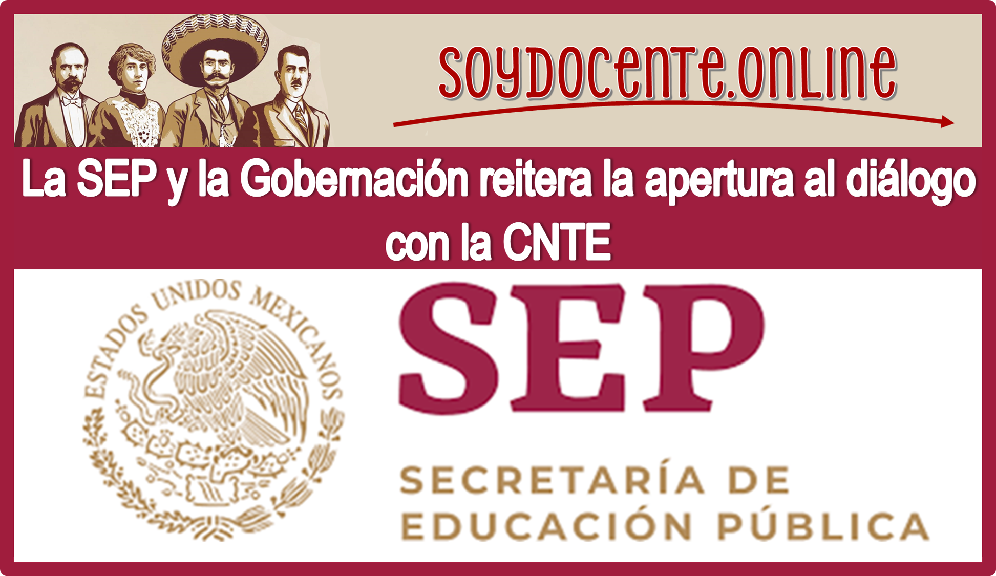 La SEP y la Gobernación reitera la apertura al diálogo con la CNTE 