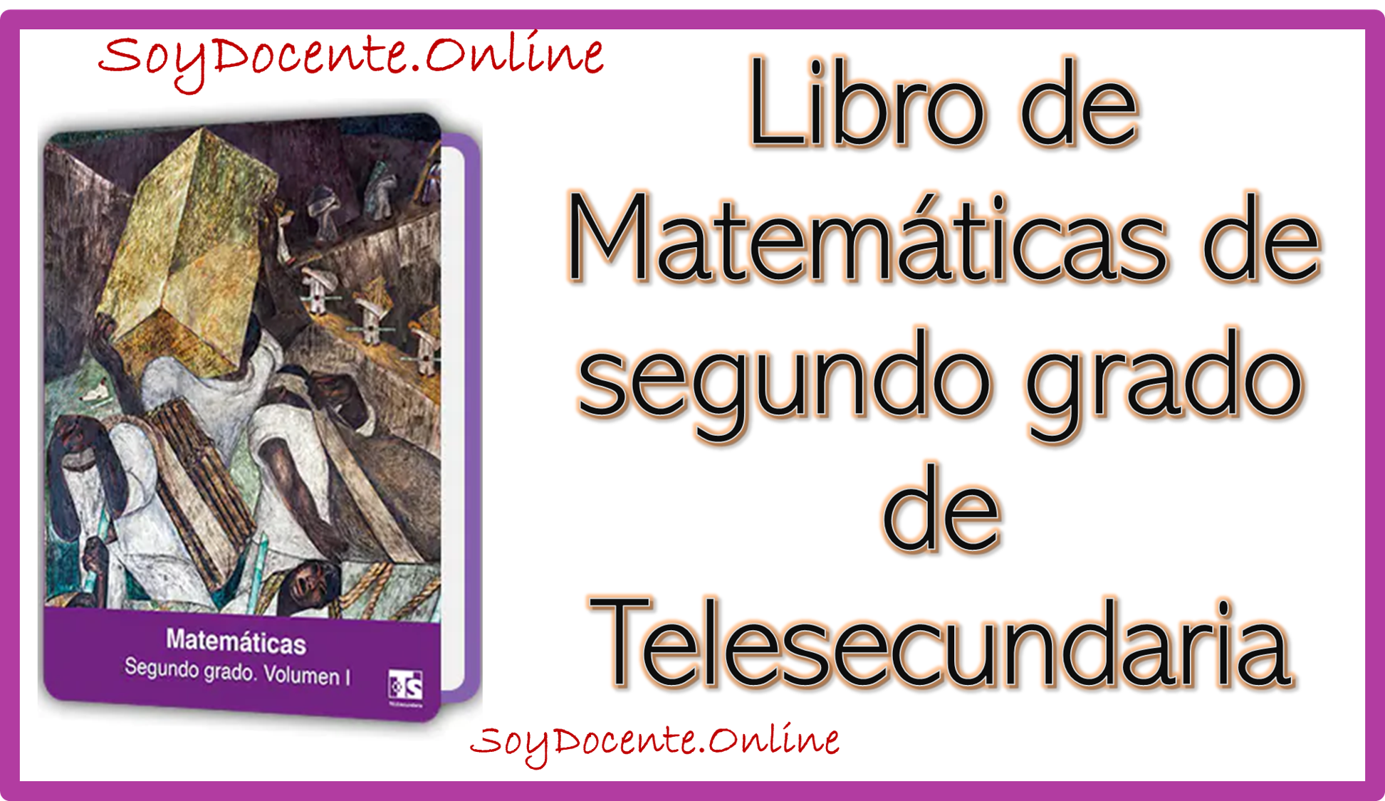 Libro de Matemáticas segundo grado de Telesecundaria planificado por la SEP y distribuido por la CONALITEG