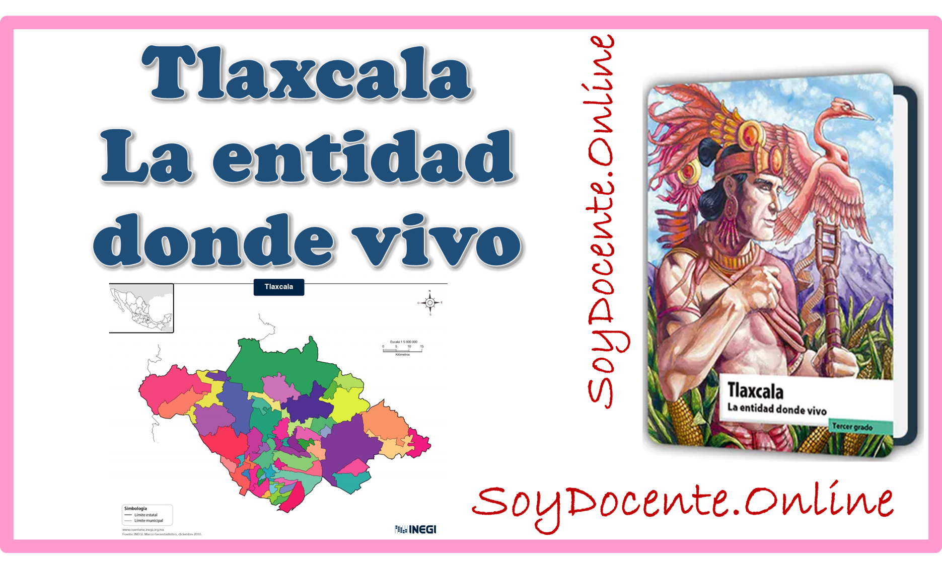 Libro de Tlaxcala La entidad donde vivo tercer grado de Primaria, por la SEP, distribuido por CONALITEG, descarga en formato PDF gratis.