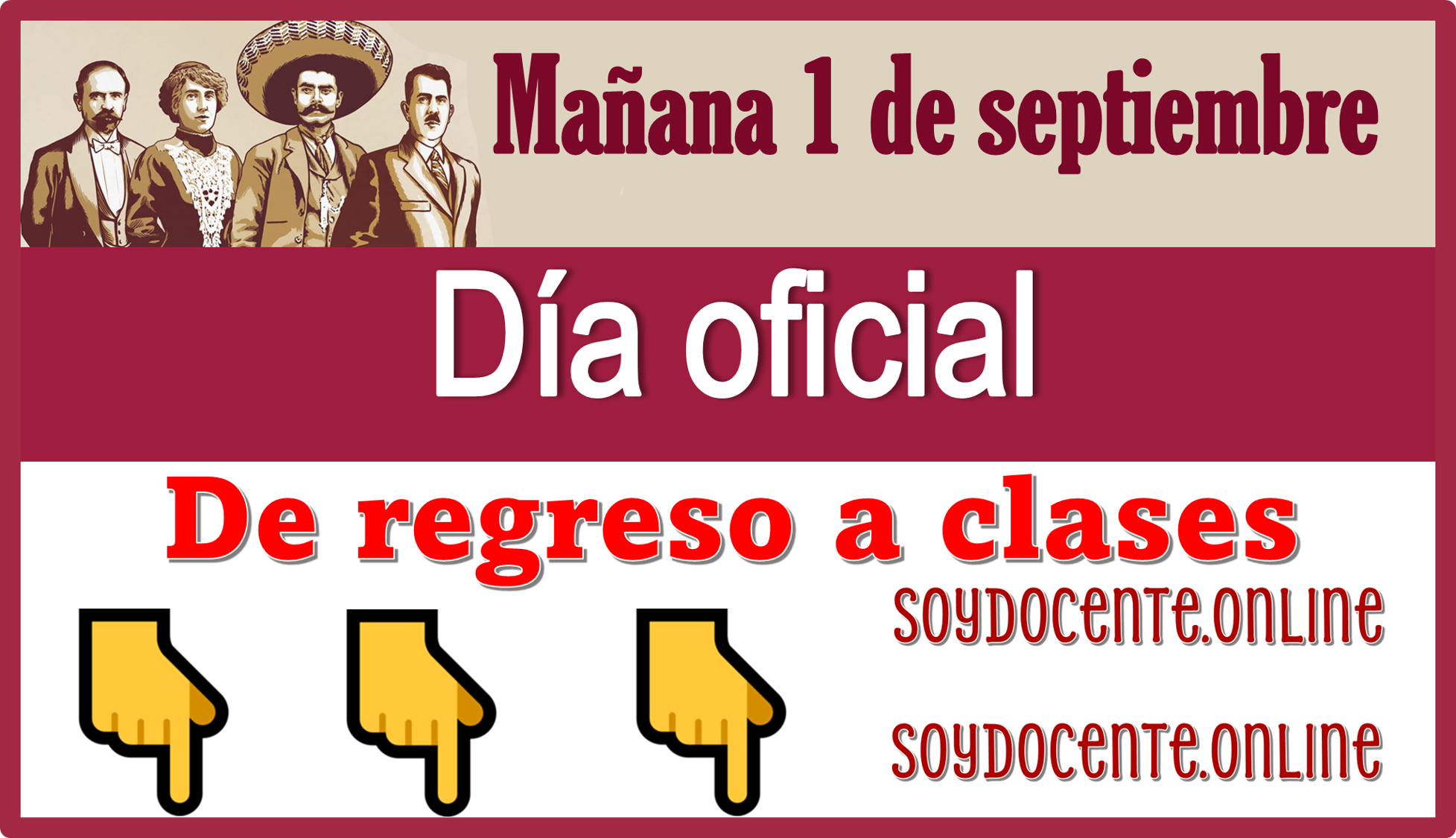 Mañana 1 de septiembre | Día oficial de regreso a clases 