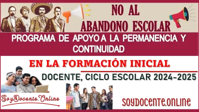 NO AL ABANDONO ESCOLAR: PROGRAMA DE APOYO A LA PERMANENCIA Y CONTINUIDAD EN LA FORMACIÓN INICIAL DOCENTE, CICLO ESCOLAR 2024-2025 