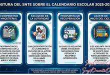 Postura del SNTE sobre el Calendario Escolar 2025-2026