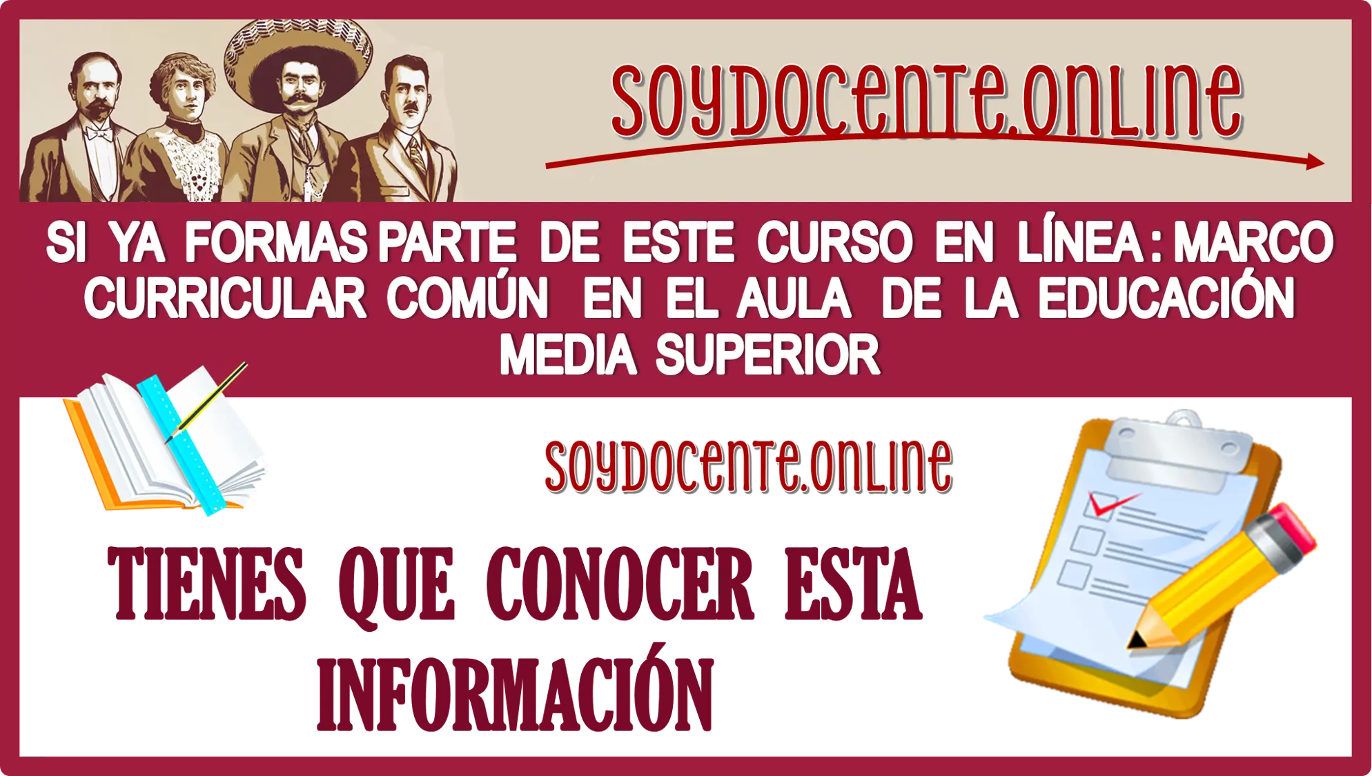 SI YA FORMAS PARTE DE ESTE CURSO EN LÍNEA : MARCO CURRICULAR COMÚN EN EL AULA DE LA EDUCACIÓN MEDIA SUPERIOR DEBES CONOCER ESTA INFORMACIÓN