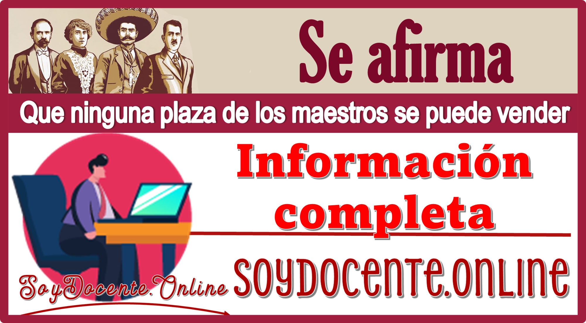Se afirma que ninguna plaza de los maestros se puede vender...Información completa 