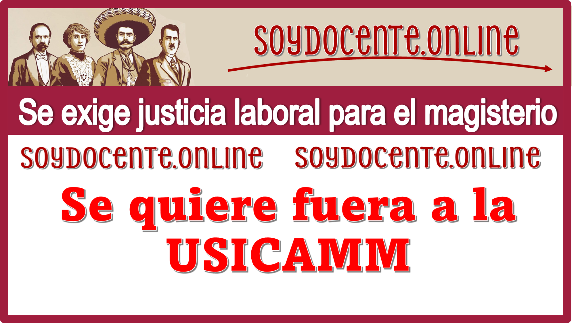 Se exige justicia laboral para el magisterio | Se quiere fuera a la USICAMM 
