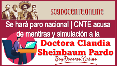 Se hará paro nacional | CNTE acusa de mentiras y simulación a la Doctora Claudia Sheinbaum Pardo 