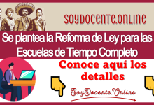 Se plantea la Reforma de Ley para las Escuelas de Tiempo Completo...Conoce aquí los detalles 