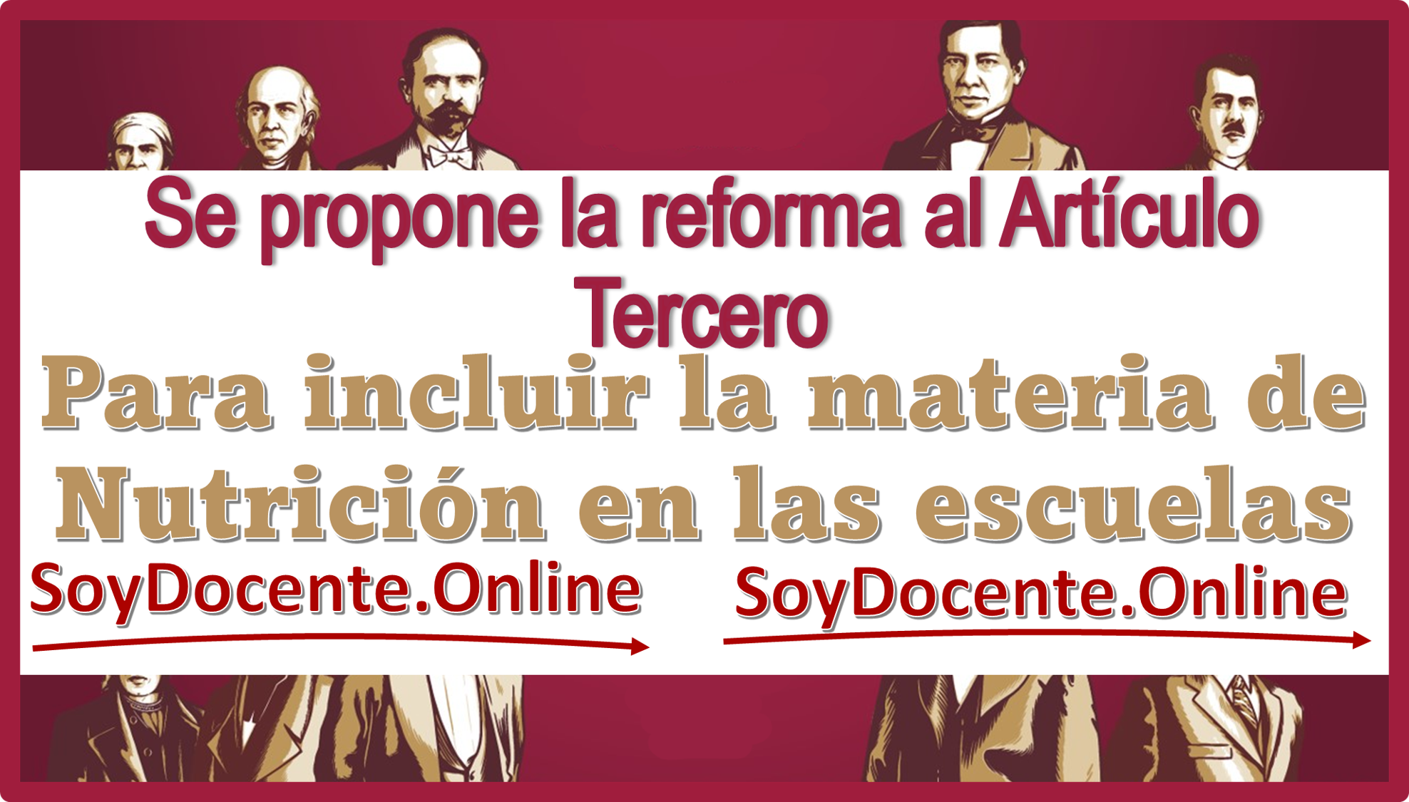 Se propone la reforma al Artículo Tercero | Para incluir la materia de Nutrición en las escuelas 