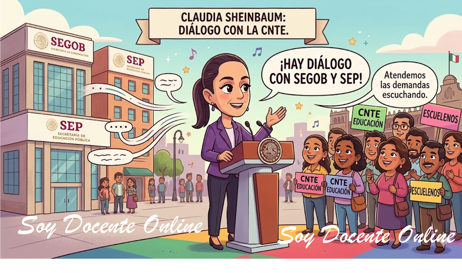 Segob Sheinbaum responde a amenaza de la CNTE: hay diálogo con SEGOB y SEP 🥇 ...