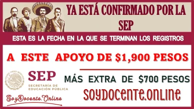 YA ESTÁ CONFIRMADO POR LA SEP...ESTA ES LA FECHA EN LA QUE SE TERMINAN LOS REGISTROS A ESTE APOYO DE $1,900 PESOS MÁS EXTRA DE $700 PESOS 