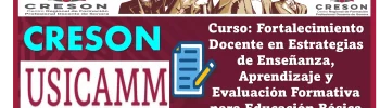 La Secretaría de Educación y Cultura del Estado de Sonora convoca a curso de: Fortalecimiento Docente en Estrategias de Enseñanza, Aprendizaje y Evaluación Formativa para Educación Básica con 40 horas con modalidad mixto (USICAMM)