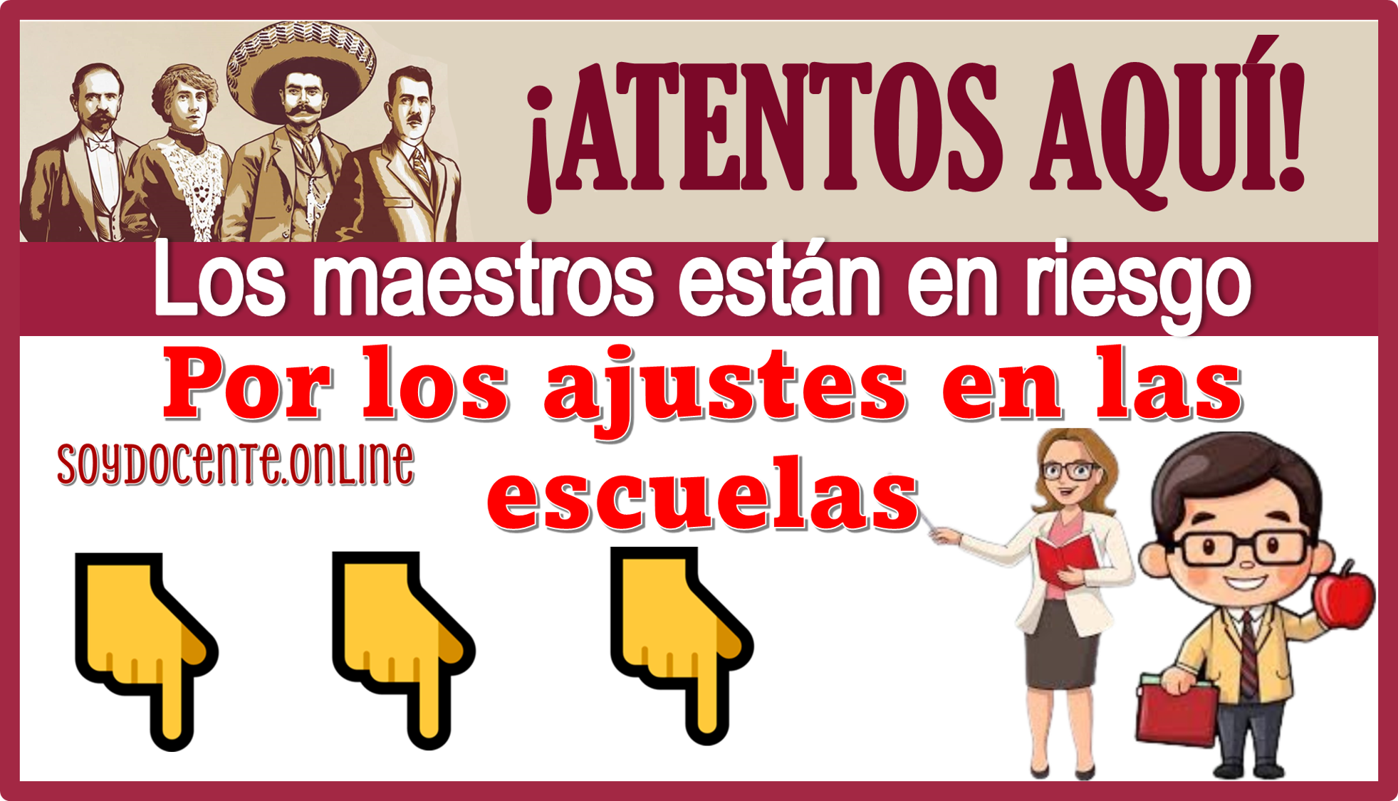 ¡ATENTOS AQUÍ!....Los maestros están en riesgos por los ajustes en las escuelas 