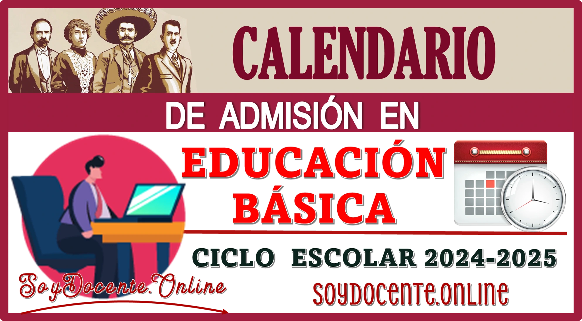 📆👨‍🏫📆👩‍🏫 CALENDARIO DE ADMISIÓN EN EDUCACIÓN BÁSICA | CICLO ESCOLAR 2024-2025 (USICAMM)📆👨‍🏫📆👩‍🏫