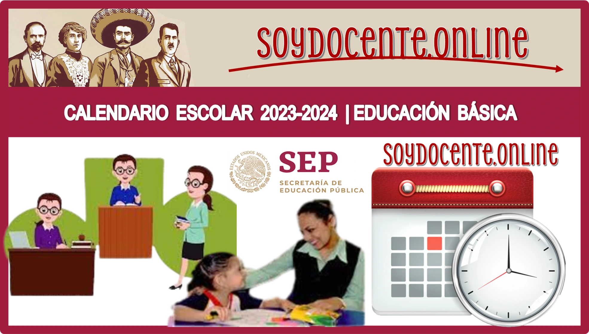 📆👩‍🏫👨‍🏫📆 DESCARGA EL CALENDARIO ESCOLAR 2023-2024 | EDUCACIÓN BÁSICA 📆👩‍🏫👨‍🏫📆